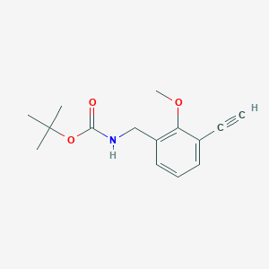 molecular formula C15H19NO3 B2433752 Tert-butyl N-[(3-ethynyl-2-methoxyphenyl)methyl]carbamate CAS No. 2470440-50-5