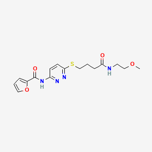 molecular formula C16H20N4O4S B2433755 N-(6-((4-((2-methoxyethyl)amino)-4-oxobutyl)thio)pyridazin-3-yl)furan-2-carboxamide CAS No. 1040649-44-2