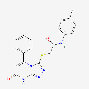 molecular formula C20H17N5O2S B2433770 N-(4-methylphenyl)-2-({7-oxo-5-phenyl-7H,8H-[1,2,4]triazolo[4,3-a]pyrimidin-3-yl}sulfanyl)acetamide CAS No. 894995-99-4