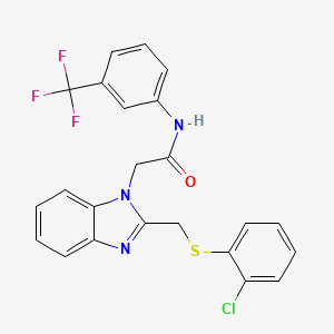 2-(2-(((2-Chlorophenyl)sulfanyl)methyl)-1H-1,3-benzimidazol-1-yl)-N-(3-(trifluoromethyl)phenyl)acetamide