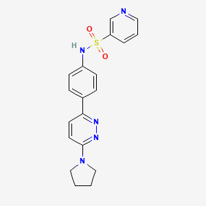 molecular formula C19H19N5O2S B2433796 N-{4-[6-(pyrrolidin-1-yl)pyridazin-3-yl]phenyl}pyridine-3-sulfonamide CAS No. 946317-76-6