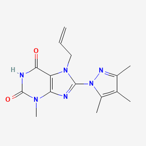 3-Methyl-7-prop-2-enyl-8-(3,4,5-trimethylpyrazolyl)-1,3,7-trihydropurine-2,6-d ione