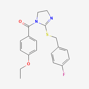 (4-Ethoxyphenyl)-[2-[(4-fluorophenyl)methylsulfanyl]-4,5-dihydroimidazol-1-yl]methanone