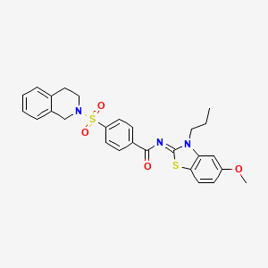 (E)-4-((3,4-dihydroisoquinolin-2(1H)-yl)sulfonyl)-N-(5-methoxy-3-propylbenzo[d]thiazol-2(3H)-ylidene)benzamide