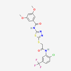 N-(5-((2-((2-chloro-5-(trifluoromethyl)phenyl)amino)-2-oxoethyl)thio)-1,3,4-thiadiazol-2-yl)-3,5-dimethoxybenzamide