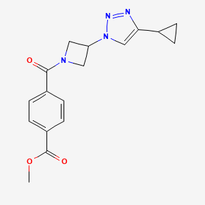 molecular formula C17H18N4O3 B2433817 methyl 4-(3-(4-cyclopropyl-1H-1,2,3-triazol-1-yl)azetidine-1-carbonyl)benzoate CAS No. 2097900-60-0