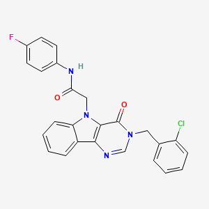 2-(3-(2-chlorobenzyl)-4-oxo-3H-pyrimido[5,4-b]indol-5(4H)-yl)-N-(4-fluorophenyl)acetamide
