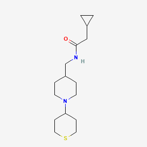 2-cyclopropyl-N-((1-(tetrahydro-2H-thiopyran-4-yl)piperidin-4-yl)methyl)acetamide