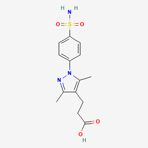 molecular formula C14H17N3O4S B2433878 3-[3,5-dimethyl-1-(4-sulfamoylphenyl)-1H-pyrazol-4-yl]propanoic acid CAS No. 926205-65-4