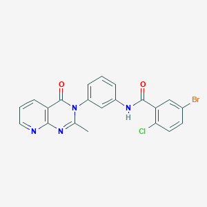 molecular formula C21H14BrClN4O2 B2433883 5-bromo-2-chloro-N-(3-(2-methyl-4-oxopyrido[2,3-d]pyrimidin-3(4H)-yl)phenyl)benzamide CAS No. 1005291-73-5