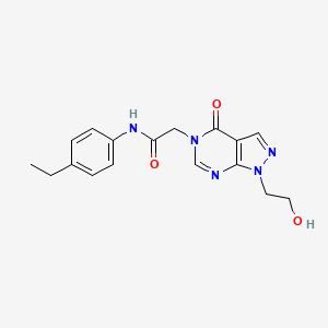 molecular formula C17H19N5O3 B2433898 N-(4-ethylphenyl)-2-[1-(2-hydroxyethyl)-4-oxo-1H,4H,5H-pyrazolo[3,4-d]pyrimidin-5-yl]acetamide CAS No. 899742-60-0