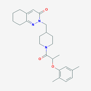molecular formula C25H33N3O3 B2433907 2-({1-[2-(2,5-Dimethylphenoxy)propanoyl]piperidin-4-yl}methyl)-2,3,5,6,7,8-hexahydrocinnolin-3-one CAS No. 2309190-69-8