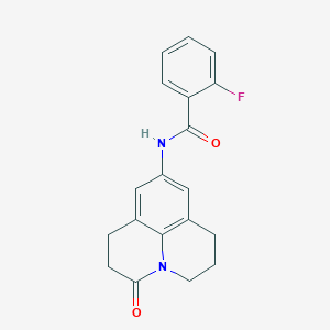 2-fluoro-N-(3-oxo-1,2,3,5,6,7-hexahydropyrido[3,2,1-ij]quinolin-9-yl)benzamide