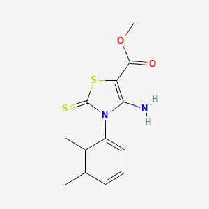 molecular formula C13H14N2O2S2 B2433943 methyl 4-amino-3-(2,3-dimethylphenyl)-2-sulfanylidene-2,3-dihydro-1,3-thiazole-5-carboxylate CAS No. 689772-42-7