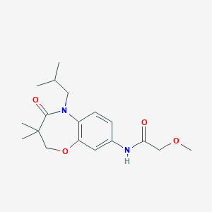 molecular formula C18H26N2O4 B2433967 N-(5-isobutyl-3,3-dimethyl-4-oxo-2,3,4,5-tetrahydrobenzo[b][1,4]oxazepin-8-yl)-2-methoxyacetamide CAS No. 921582-52-7