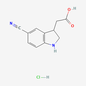 2-(5-cyano-2,3-dihydro-1H-indol-3-yl)acetic acid hydrochloride