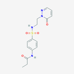 N-(4-(N-(2-(6-oxopyridazin-1(6H)-yl)ethyl)sulfamoyl)phenyl)propionamide