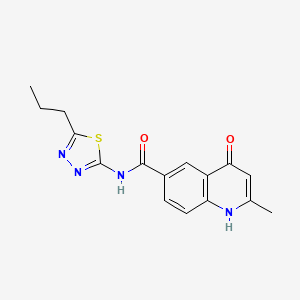 4-hydroxy-2-methyl-N-(5-propyl-1,3,4-thiadiazol-2-yl)quinoline-6-carboxamide