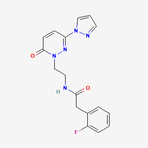 2-(2-fluorophenyl)-N-(2-(6-oxo-3-(1H-pyrazol-1-yl)pyridazin-1(6H)-yl)ethyl)acetamide