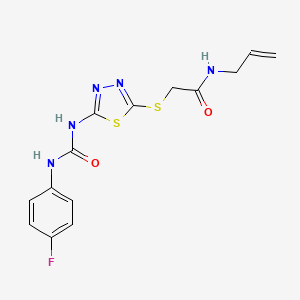 molecular formula C14H14FN5O2S2 B2434011 N-allyl-2-((5-(3-(4-fluorophenyl)ureido)-1,3,4-thiadiazol-2-yl)thio)acetamide CAS No. 886938-03-0