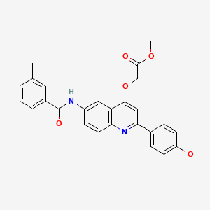 molecular formula C27H24N2O5 B2434041 Methyl 2-((2-(4-methoxyphenyl)-6-(3-methylbenzamido)quinolin-4-yl)oxy)acetate CAS No. 1206993-78-3