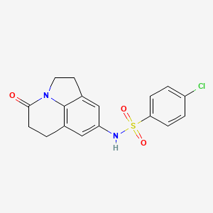 4-chloro-N-(4-oxo-2,4,5,6-tetrahydro-1H-pyrrolo[3,2,1-ij]quinolin-8-yl)benzenesulfonamide