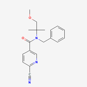 molecular formula C19H21N3O2 B2434052 N-Benzyl-6-cyano-N-(1-methoxy-2-methylpropan-2-YL)pyridine-3-carboxamide CAS No. 1825463-94-2
