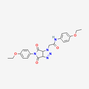 molecular formula C22H23N5O5 B2434058 N-(4-ethoxyphenyl)-2-[5-(4-ethoxyphenyl)-4,6-dioxo-1H,3aH,4H,5H,6H,6aH-pyrrolo[3,4-d][1,2,3]triazol-1-yl]acetamide CAS No. 1052617-08-9
