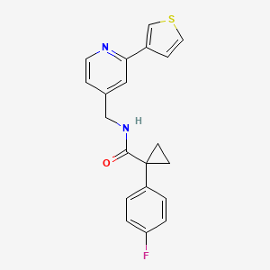 1-(4-fluorophenyl)-N-((2-(thiophen-3-yl)pyridin-4-yl)methyl)cyclopropanecarboxamide