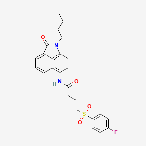 molecular formula C25H25FN2O4S B2434077 N-(1-butyl-2-oxo-1,2-dihydrobenzo[cd]indol-6-yl)-4-((4-fluorophenyl)sulfonyl)butanamide CAS No. 922969-41-3