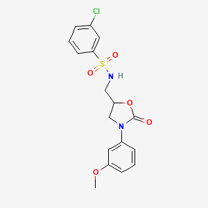 3-chloro-N-((3-(3-methoxyphenyl)-2-oxooxazolidin-5-yl)methyl)benzenesulfonamide