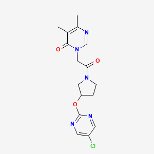 3-(2-(3-((5-chloropyrimidin-2-yl)oxy)pyrrolidin-1-yl)-2-oxoethyl)-5,6-dimethylpyrimidin-4(3H)-one