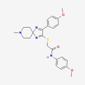 N-(4-methoxyphenyl)-2-((3-(4-methoxyphenyl)-8-methyl-1,4,8-triazaspiro[4.5]deca-1,3-dien-2-yl)thio)acetamide