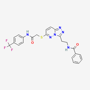 B2434142 N-(2-(6-((2-oxo-2-((4-(trifluoromethyl)phenyl)amino)ethyl)thio)-[1,2,4]triazolo[4,3-b]pyridazin-3-yl)ethyl)benzamide CAS No. 872994-05-3