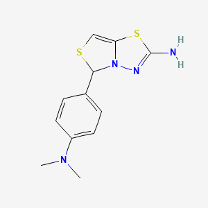 molecular formula C12H14N4S2 B2434186 5-(4-(dimethylamino)phenyl)-5H-thiazolo[4,3-b][1,3,4]thiadiazol-2-amine CAS No. 137609-29-1