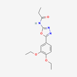 molecular formula C15H19N3O4 B2434192 N-[5-(3,4-diethoxyphenyl)-1,3,4-oxadiazol-2-yl]propanamide CAS No. 1172241-09-6