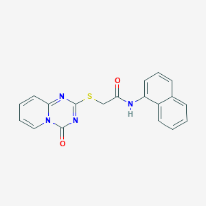 molecular formula C19H14N4O2S B2434198 N-(naphthalen-1-yl)-2-({4-oxo-4H-pyrido[1,2-a][1,3,5]triazin-2-yl}sulfanyl)acetamide CAS No. 896325-67-0