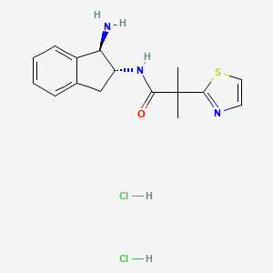 molecular formula C16H21Cl2N3OS B2434205 N-[(1R,2R)-1-amino-2,3-dihydro-1H-inden-2-yl]-2-methyl-2-(1,3-thiazol-2-yl)propanamide dihydrochloride CAS No. 2460740-43-4