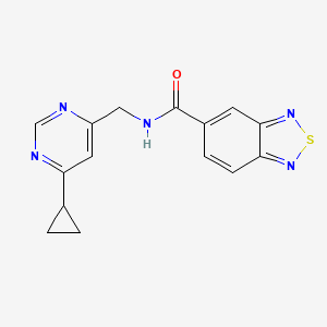 molecular formula C15H13N5OS B2434219 N-[(6-cyclopropylpyrimidin-4-yl)methyl]-2,1,3-benzothiadiazole-5-carboxamide CAS No. 2194844-49-8