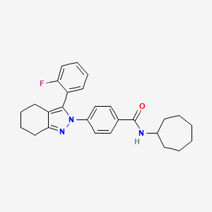 molecular formula C27H30FN3O B2434225 N-cycloheptyl-4-[3-(2-fluorophenyl)-4,5,6,7-tetrahydroindazol-2-yl]benzamide CAS No. 865658-50-0