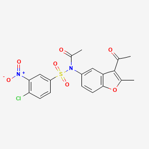 molecular formula C19H15ClN2O7S B2434232 N-(3-ACETYL-2-METHYL-1-BENZOFURAN-5-YL)-N-(4-CHLORO-3-NITROBENZENESULFONYL)ACETAMIDE CAS No. 420106-71-4
