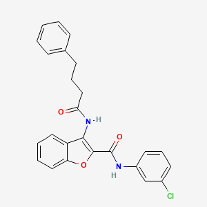 molecular formula C25H21ClN2O3 B2434276 N-(3-chlorophenyl)-3-(4-phenylbutanamido)-1-benzofuran-2-carboxamide CAS No. 888440-51-5