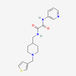 molecular formula C18H22N4O2S B2434286 N'-(pyridin-3-yl)-N-({1-[(thiophen-3-yl)methyl]piperidin-4-yl}methyl)ethanediamide CAS No. 1235375-86-6