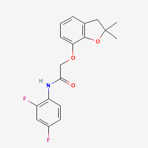 molecular formula C18H17F2NO3 B2434289 N-(2,4-difluorophenyl)-2-[(2,2-dimethyl-2,3-dihydro-1-benzofuran-7-yl)oxy]acetamide CAS No. 938959-94-5