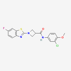 molecular formula C18H15ClFN3O2S B2434388 N-(3-chloro-4-methoxyphenyl)-1-(6-fluoro-1,3-benzothiazol-2-yl)azetidine-3-carboxamide CAS No. 1396626-88-2