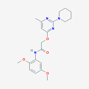 molecular formula C20H26N4O4 B2434410 N-(2,5-dimethoxyphenyl)-2-{[6-methyl-2-(piperidin-1-yl)pyrimidin-4-yl]oxy}acetamide CAS No. 1031961-40-6