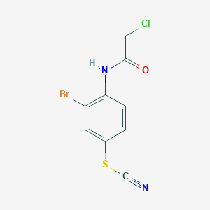 molecular formula C9H6BrClN2OS B2434421 N-[2-bromo-4-(cyanosulfanyl)phenyl]-2-chloroacetamide CAS No. 727718-13-0