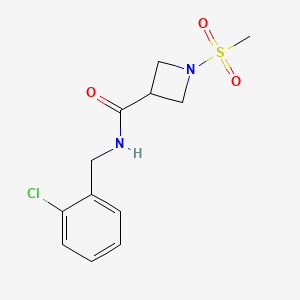 molecular formula C12H15ClN2O3S B2434469 N-(2-chlorobenzyl)-1-(methylsulfonyl)azetidine-3-carboxamide CAS No. 1428373-25-4