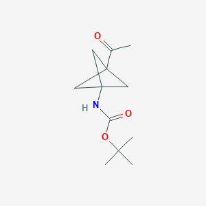 molecular formula C12H19NO3 B2434473 tert-butyl N-(3-acetyl-1-bicyclo[1.1.1]pentanyl)carbamate CAS No. 2201551-76-8