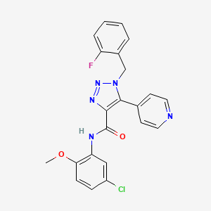 molecular formula C22H17ClFN5O2 B2434476 N-(5-chloro-2-methoxyphenyl)-1-[(2-fluorophenyl)methyl]-5-(pyridin-4-yl)-1H-1,2,3-triazole-4-carboxamide CAS No. 1798524-77-2